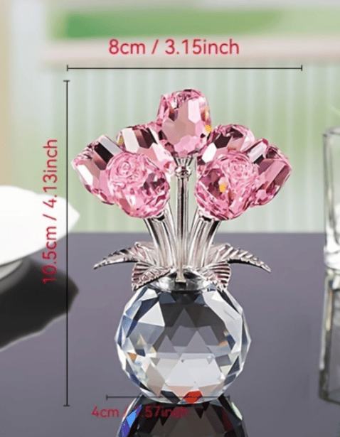 🔥Last day! 49% OFF✨Mother's Day Crystal Colorful Rose Vase Ornament