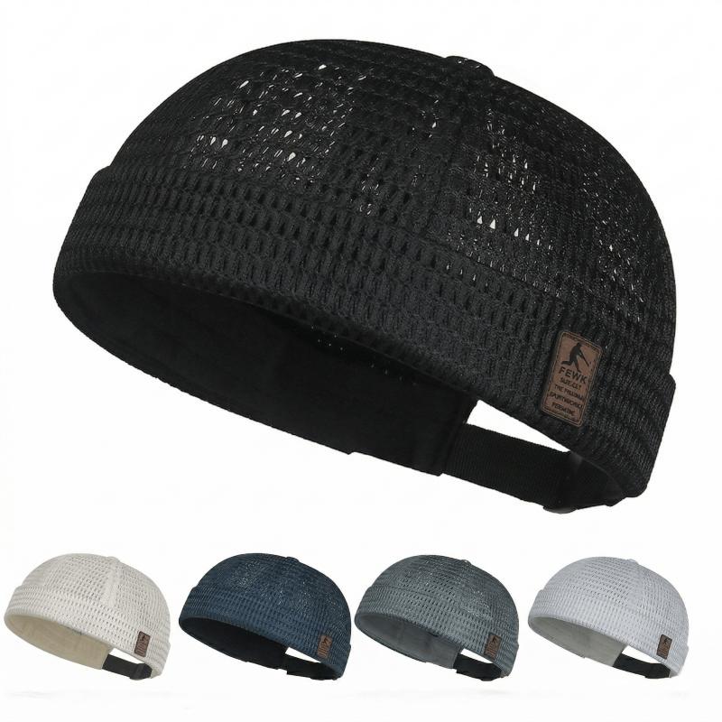 🔥Men’s Breathable Brimless Docker Hat – Lightweight Mesh Skull Cap for Summer Outdoor Wear