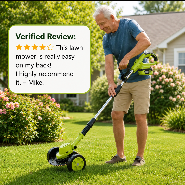 🔥 50% OFF – 3-in-1 Cordless Lawn Trimmer with 2×21V Batteries 🌿
