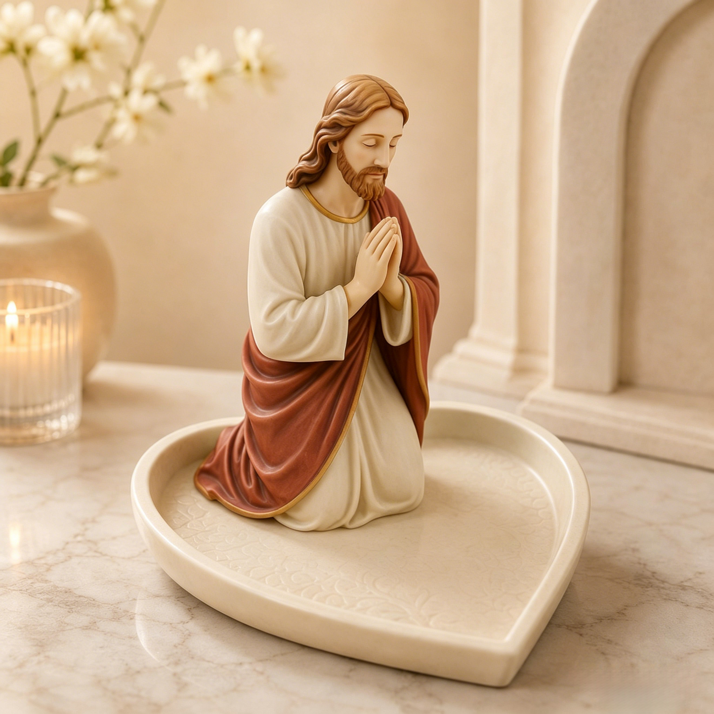 ✝️ Last Day 50% OFF - Graceful Faith Virgin Mary Ceramic Rosary Holder Keepsake Tray