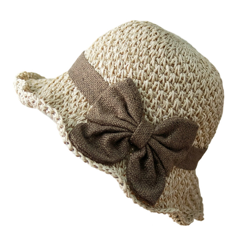π 50% DISCOUNT π | Straw Hat with Retro Bow β Foldable & Breathable for Summer
