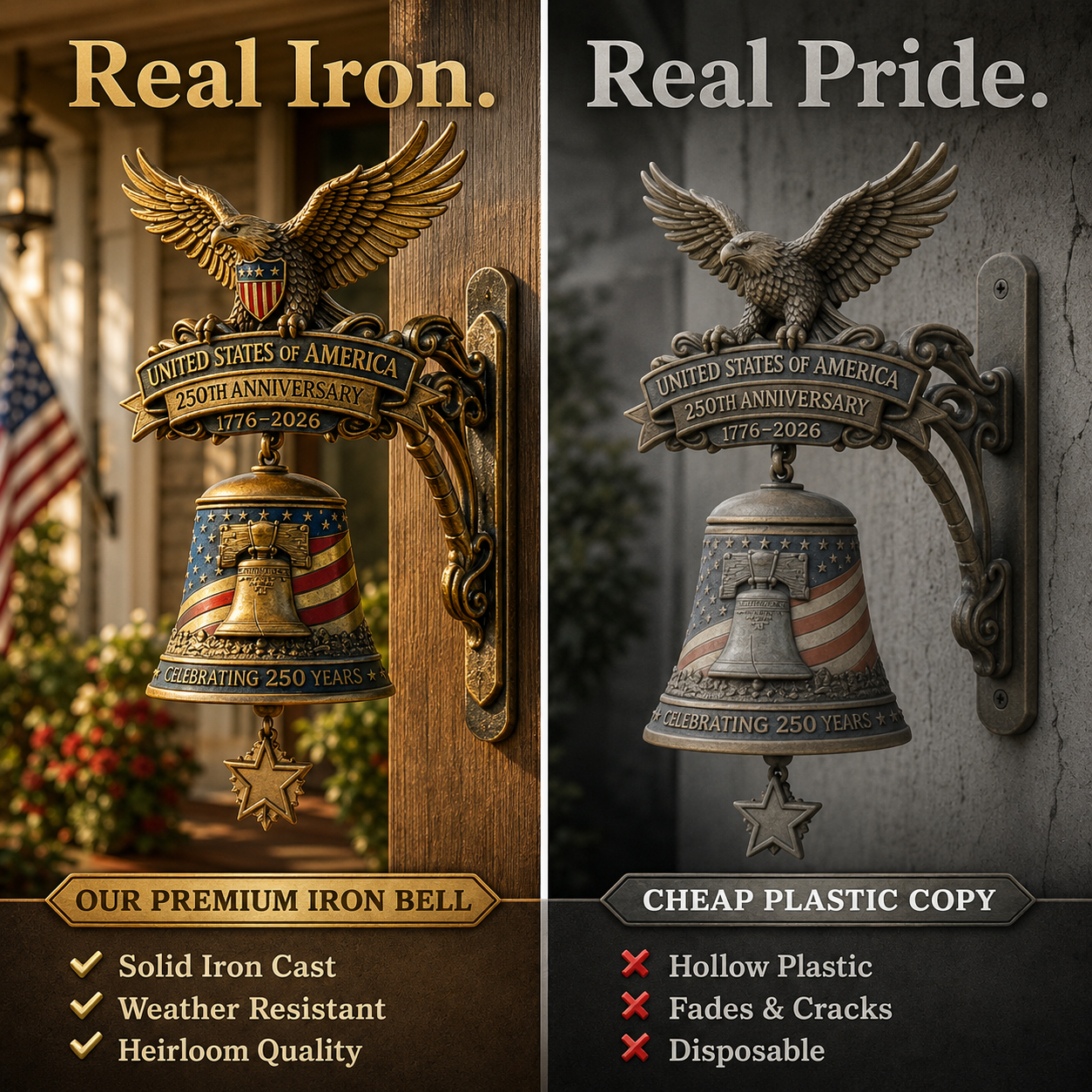 š¦
USA 250th Anniversary Patriotic Eagle Wall Bell