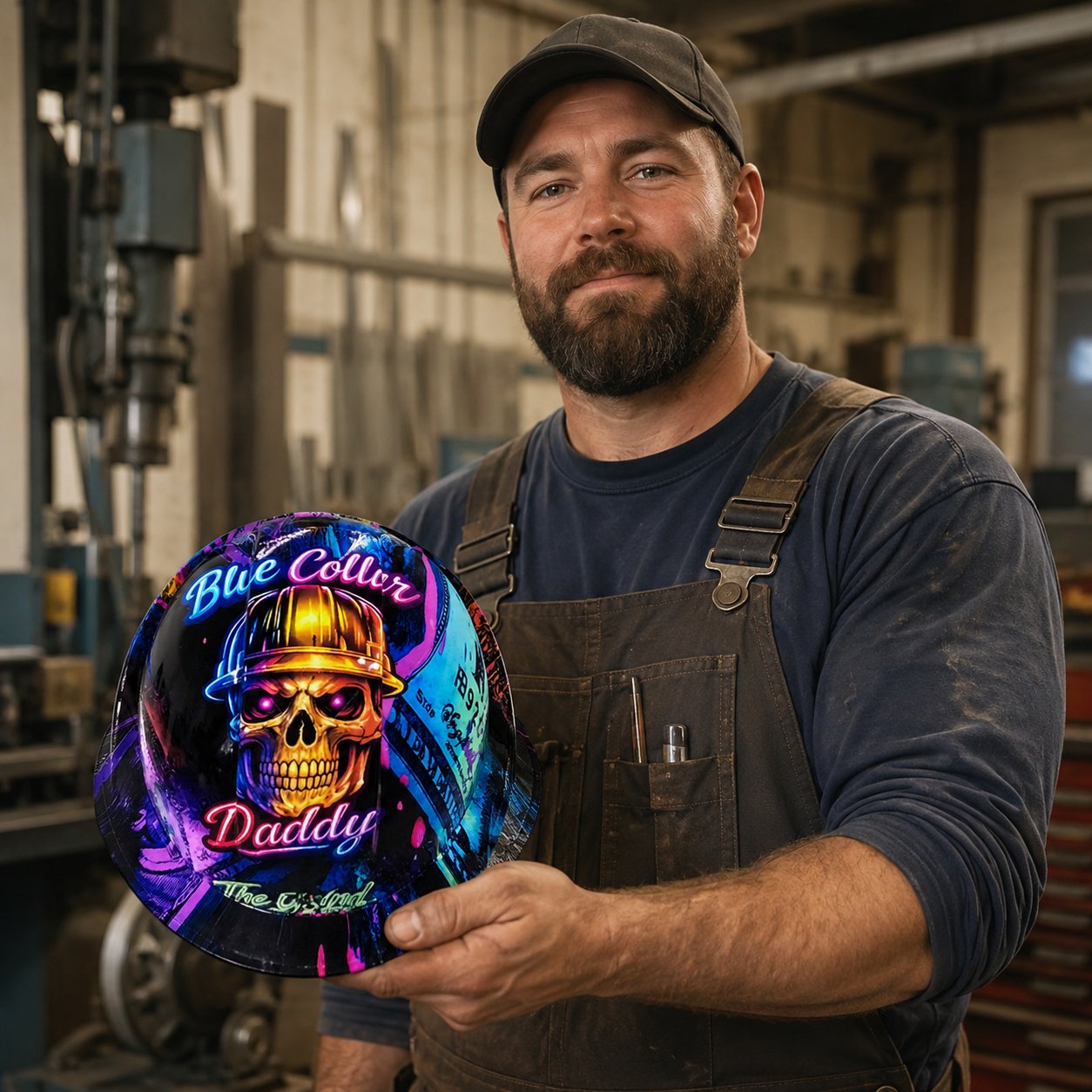 š„Fatherās Day 50% OFF š·āāļø Blue Collar Daddy Hydro-Dipped Hard Hat | Industrial Rigid Impact-Resistant Safety Helmet with Full-Wrap Gloss Artwork