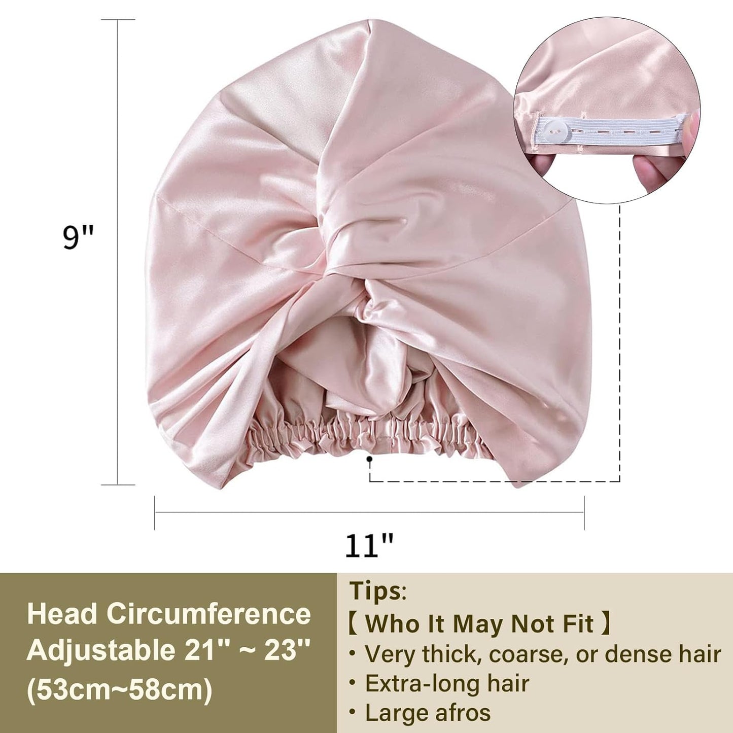 ๐ Good Hair Days Start Here: Adjustable Silk Satin Bonnet โ Anti-Frizz, Zero Breakage, Perfect for Curly & Natural Hair ๐