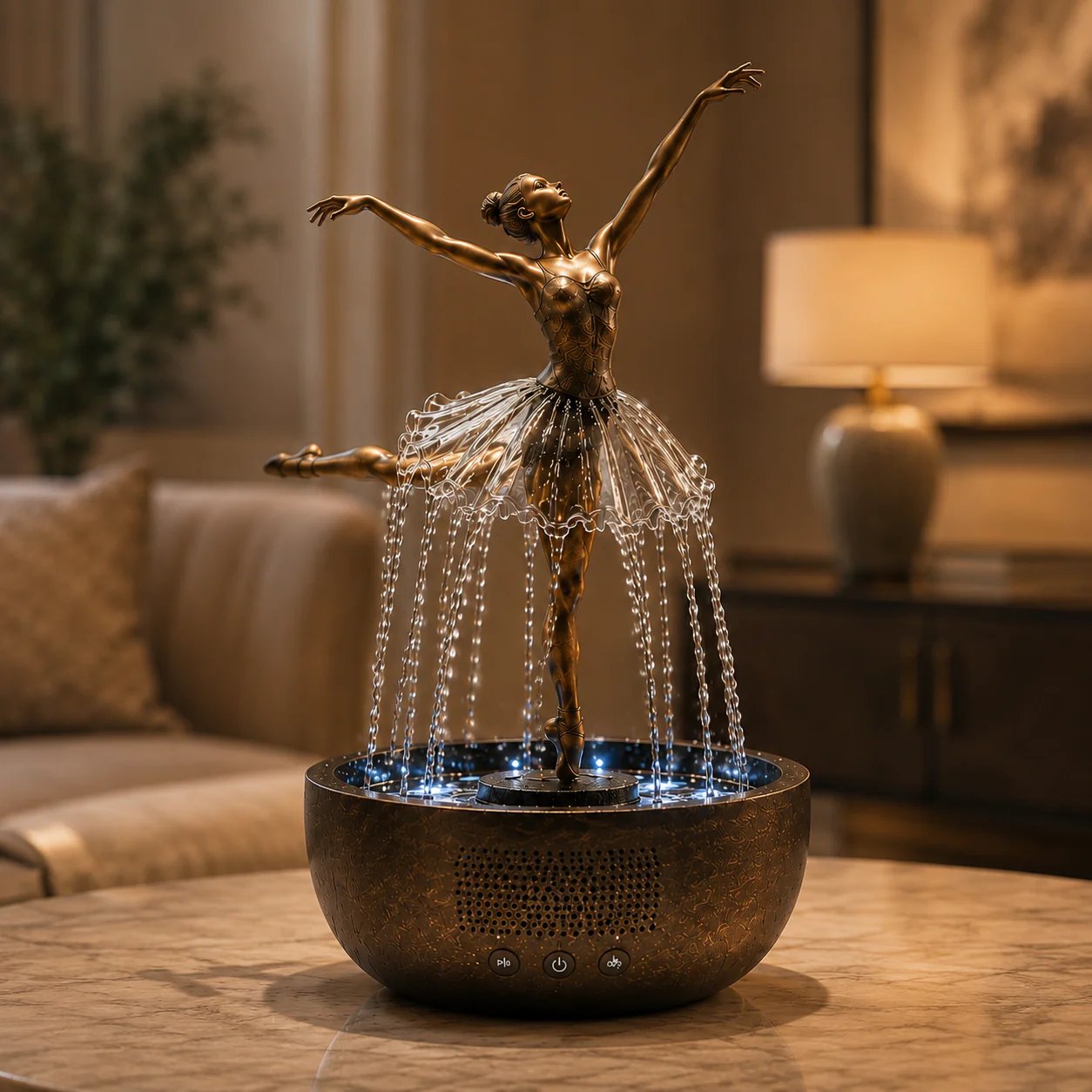 đ Ballerina Waterfall Bluetooth Speaker Fountain