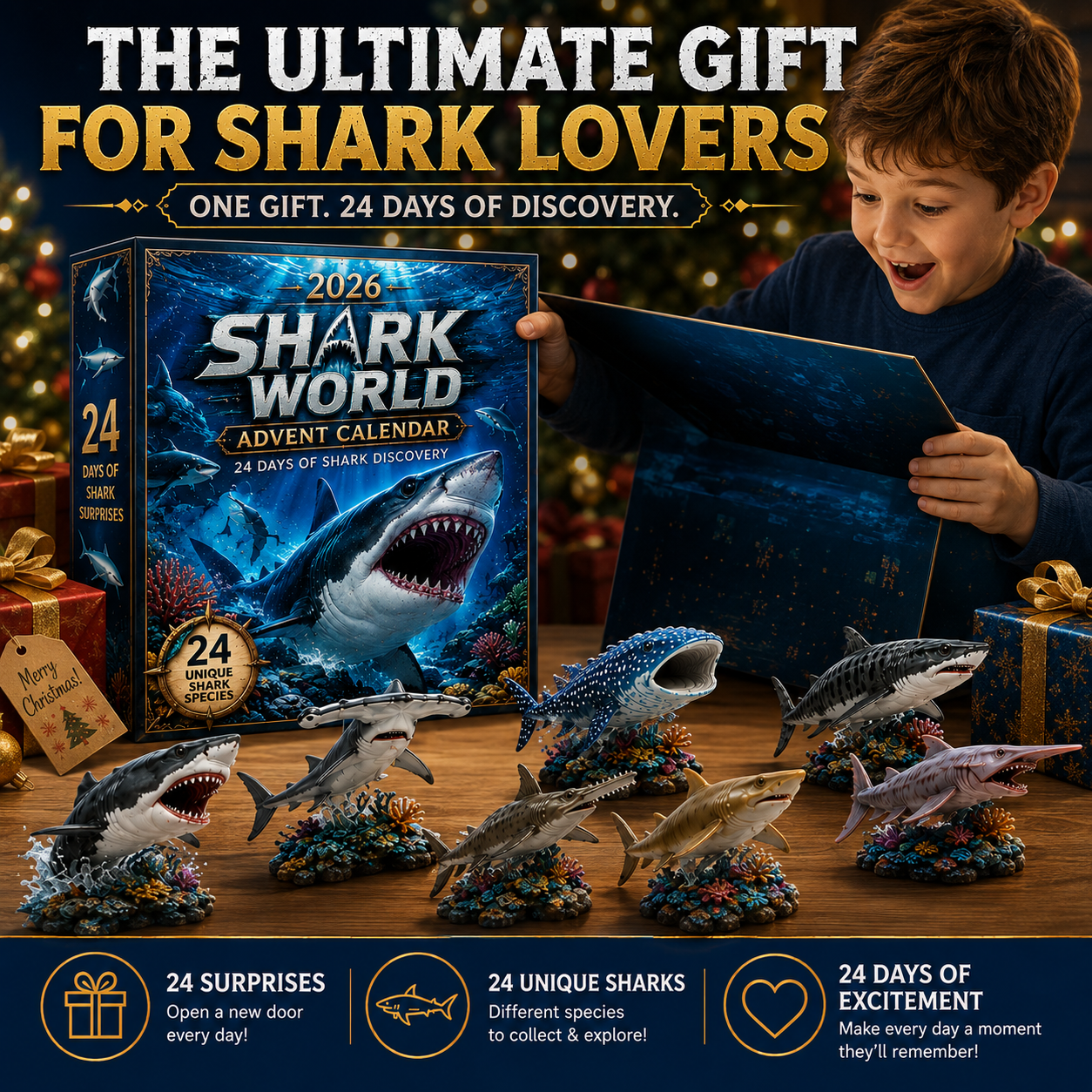 ๐ฅ50% Off Today Only-๐ฆ 2026 Shark World Advent Calendar