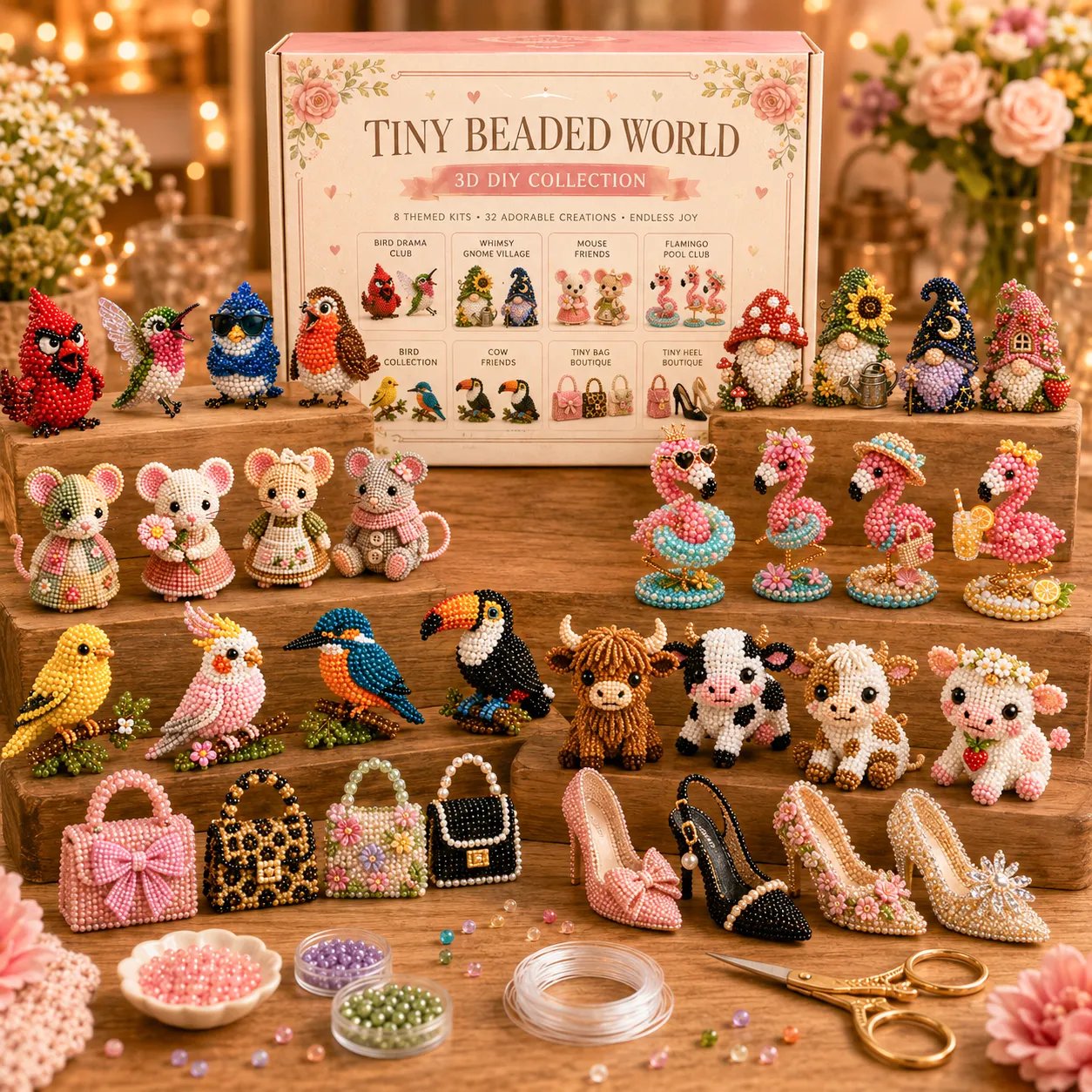 🔥LAST DAY 60% OFF - 🧵✨ Creative Beaded Mini World 3D DIY Kit Collection