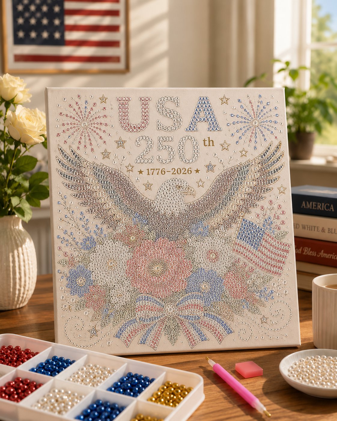 USA 250th Anniversary DIY Pearl Painting Kit ✨❤️🔥
