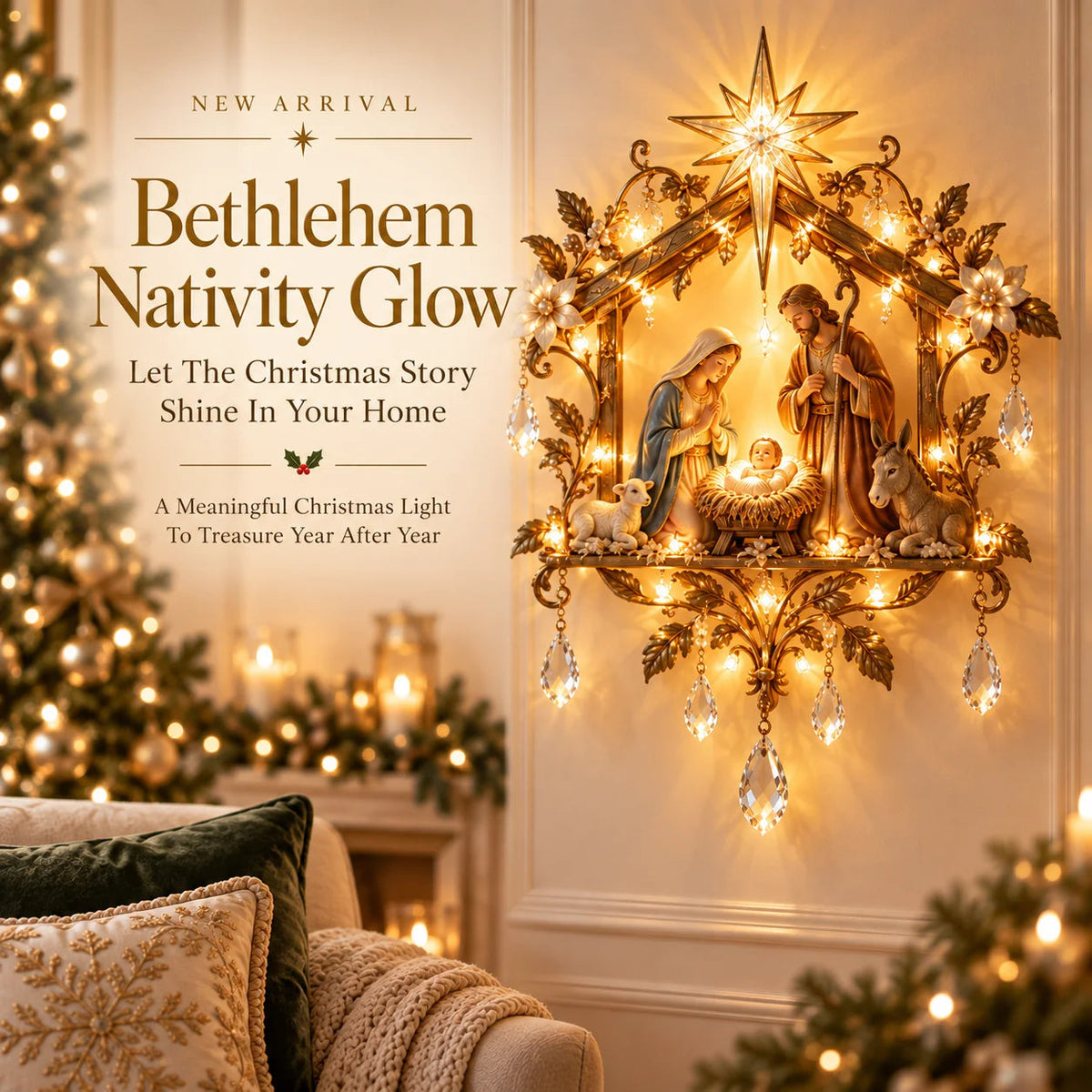 ⭐✨ Last Day 50% OFF 🔥 Bethlehem Nativity Glow Lighted Wall Decor