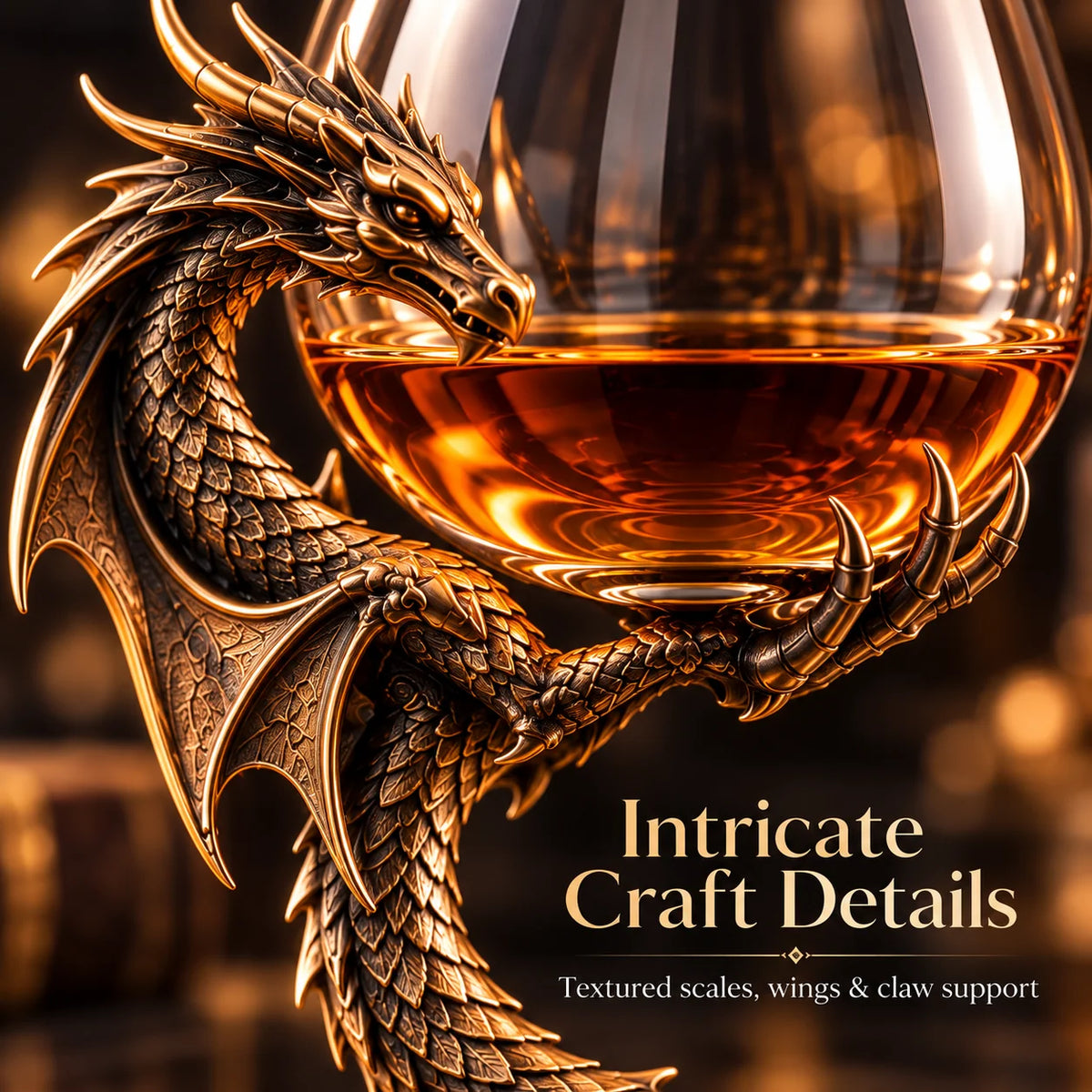 🐉 Dragon’s Embrace™ – Sculptural Brandy Glass with Dragon Claw Stand