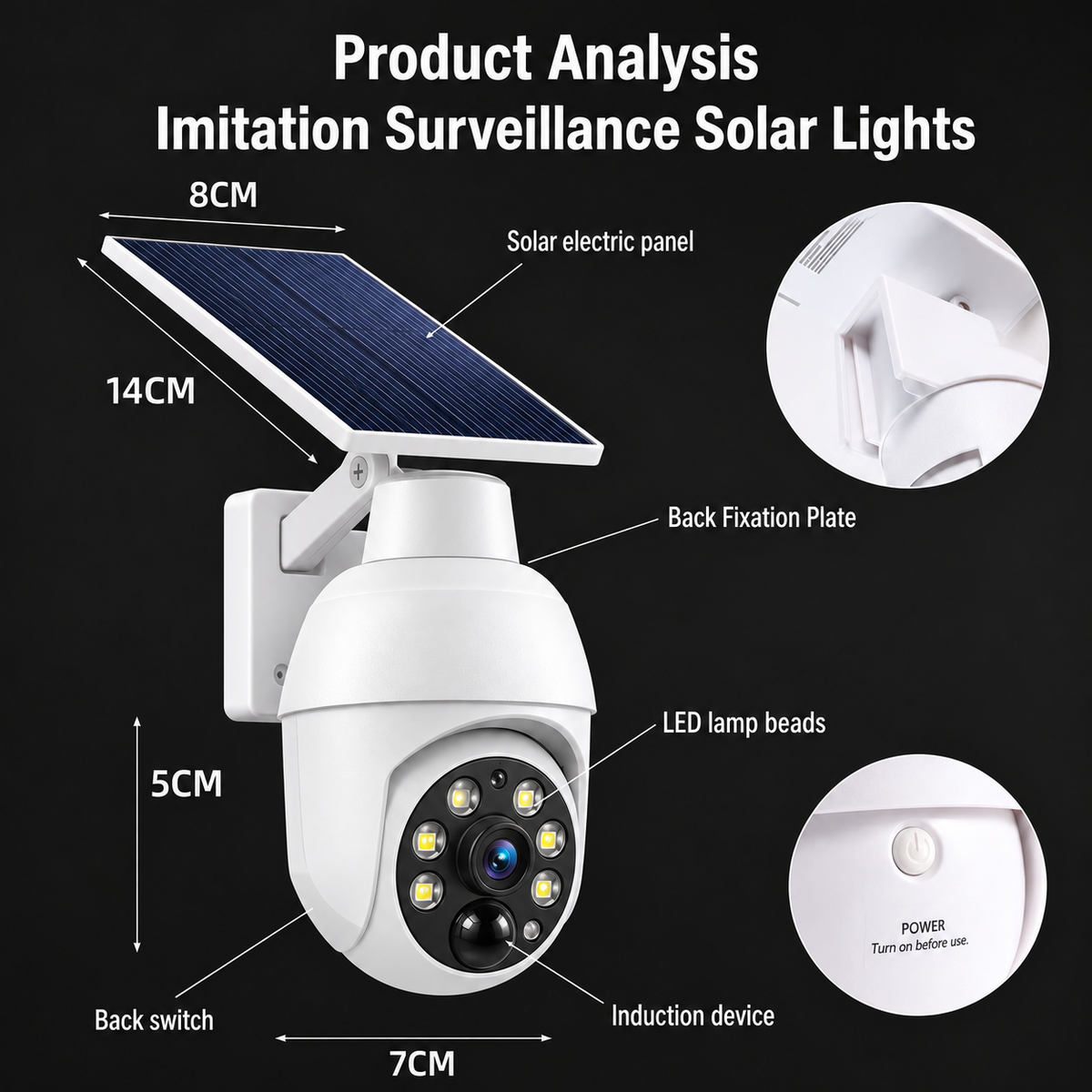 ⏳ Last Day 50% OFF – 🚨Solar-Powered Simulated Surveillance Camera Street Light