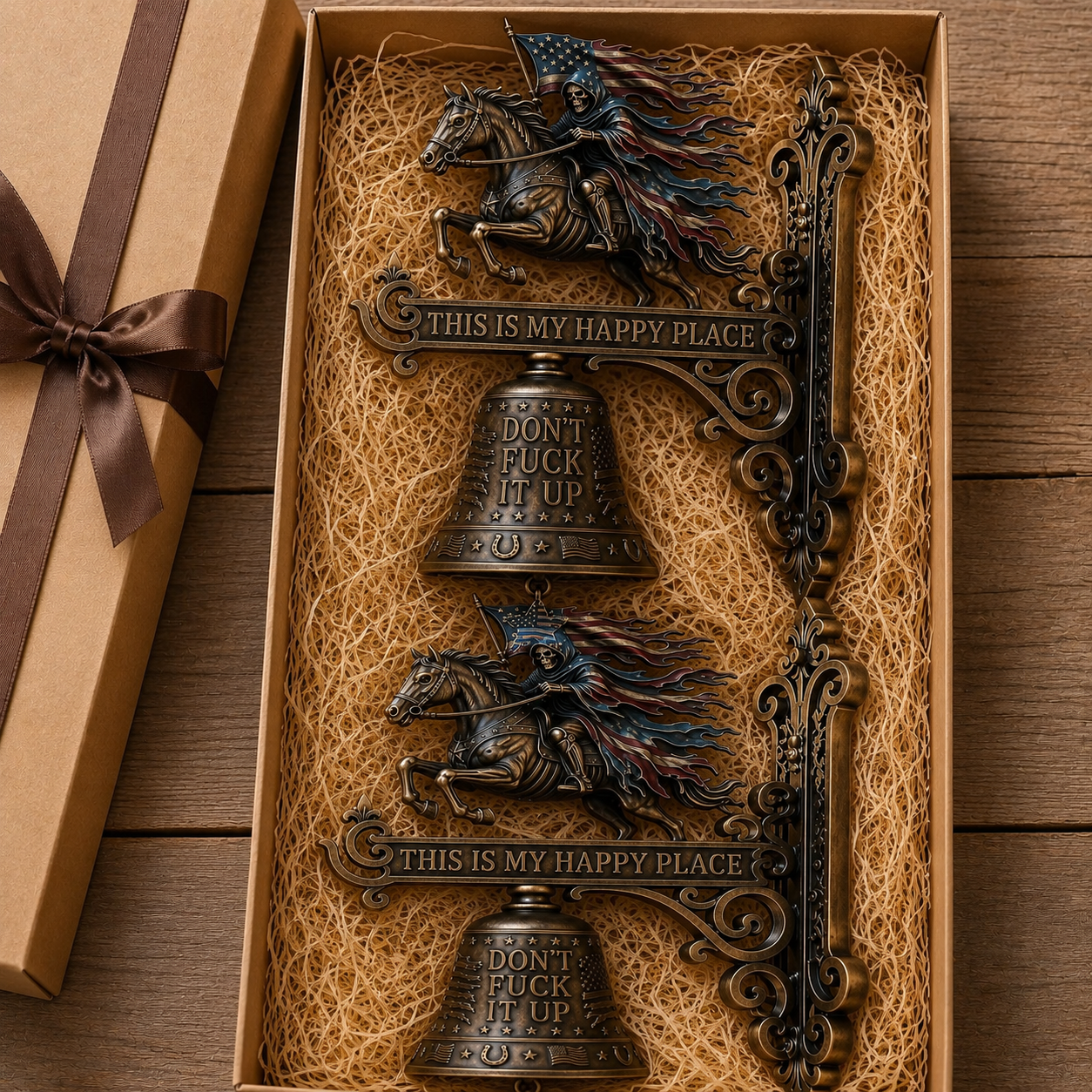 πGET 49% OFF TODAY ONLY π USA 250th Anniversary Patriotic Rider Wall Bell