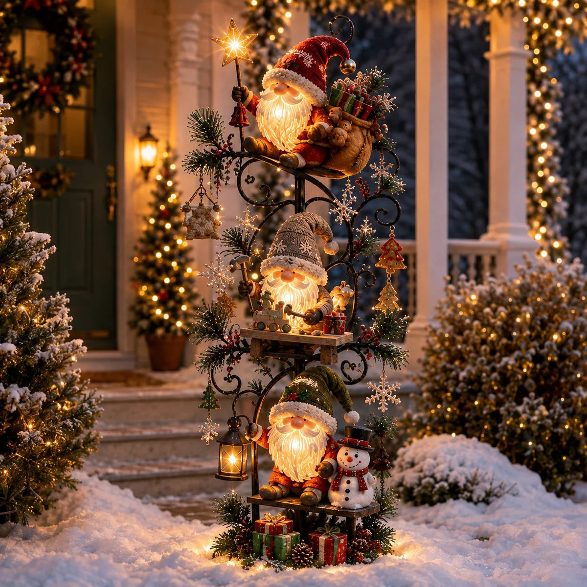 ๐๐ Christmas Gnome Workshop Solar Garden Light ๐๐