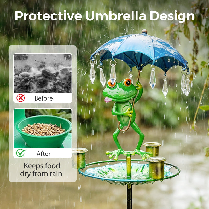 🐸Metal Frog-Shaped Bird Feeder Stake