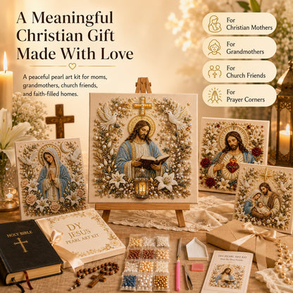 🔥 Last Day 50% OFF – ✝️ DIY Jesus Pearl Art Kit | 3D Pearl-Style Christian Artwork for Prayer Corners & Faith Gifts