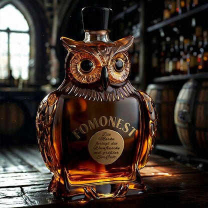 FOMONEST™ Owl Whiskey Decanter 350 ml ——Unique Glass Bottle for Whiskey, Wine & Liquor