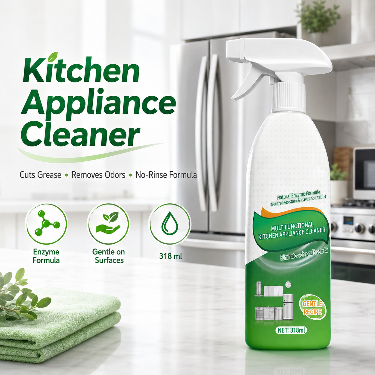 💥LAST DAY SALE 79% OFF💥Kitchen Spray Cleaner and Degreaser for Kitchens,Counter tops,Ovens,and Appliances