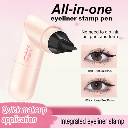 🔥🔥🔥Rotating Eyeliner Stamp Pen – Dual-Head Design with Wing Stamp, Quick-Dry, Long-Lasting