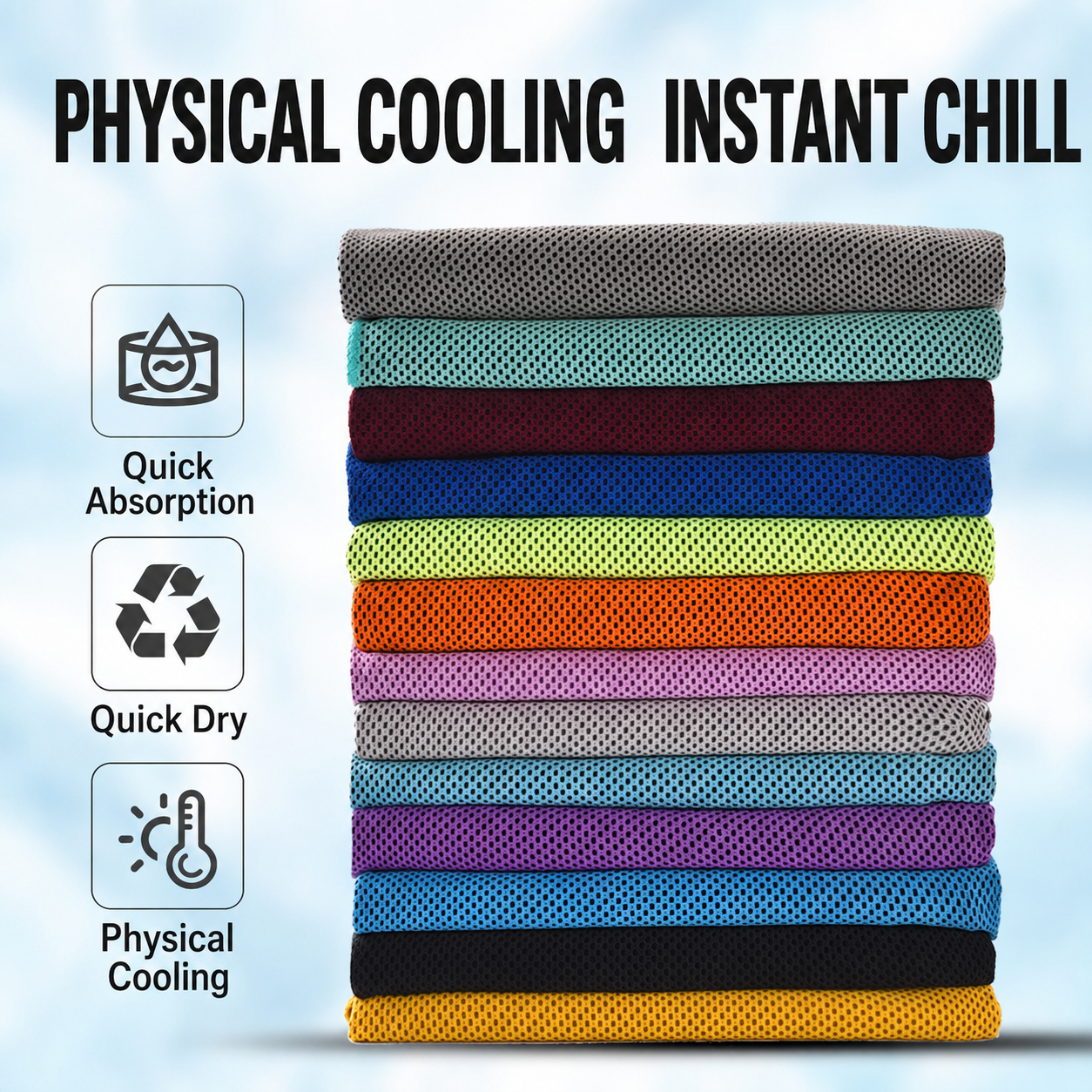 🧊Summer Instant Chill Cooling Towel | Portable Bottle Pack Heat Relief Towel For Gym, Hiking & Outdoor
