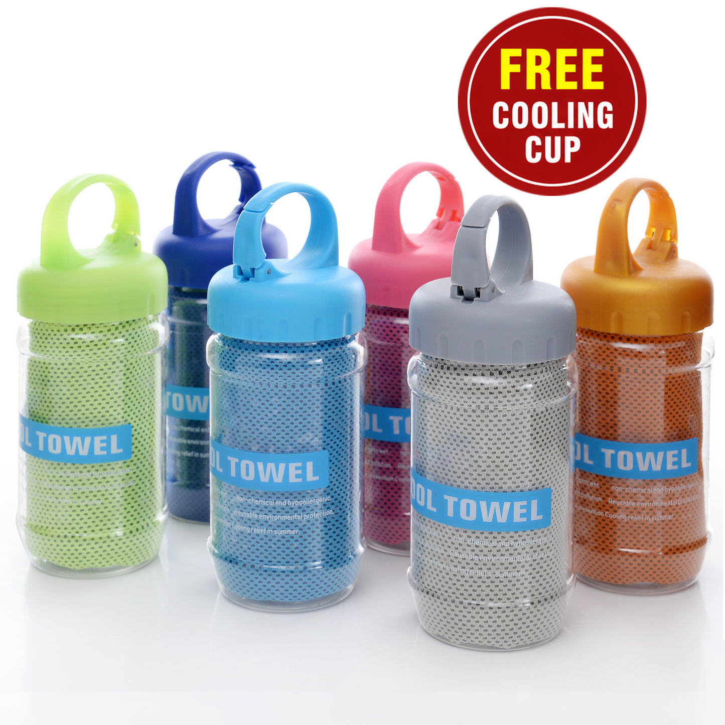 🧊Summer Instant Chill Cooling Towel | Portable Bottle Pack Heat Relief Towel For Gym, Hiking & Outdoor