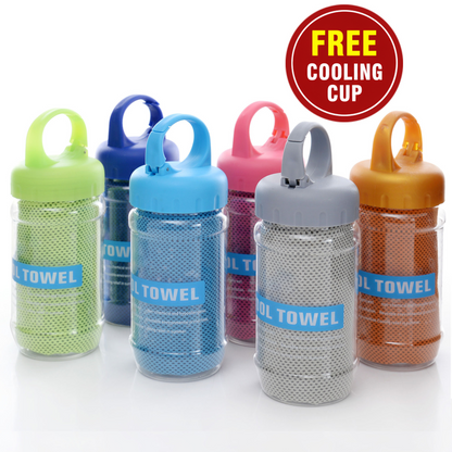 🧊Summer Instant Chill Cooling Towel | Portable Bottle Pack Heat Relief Towel For Gym, Hiking & Outdoor