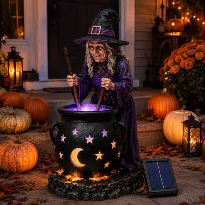 🧙‍♀️Limited-Time 50% OFF🪄Halloween Witch Glowing Cauldron Solar Light