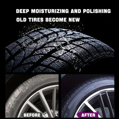 ✨ Tire wax – restores black gloss, blocks UV, repels dirt. Easy & quick!