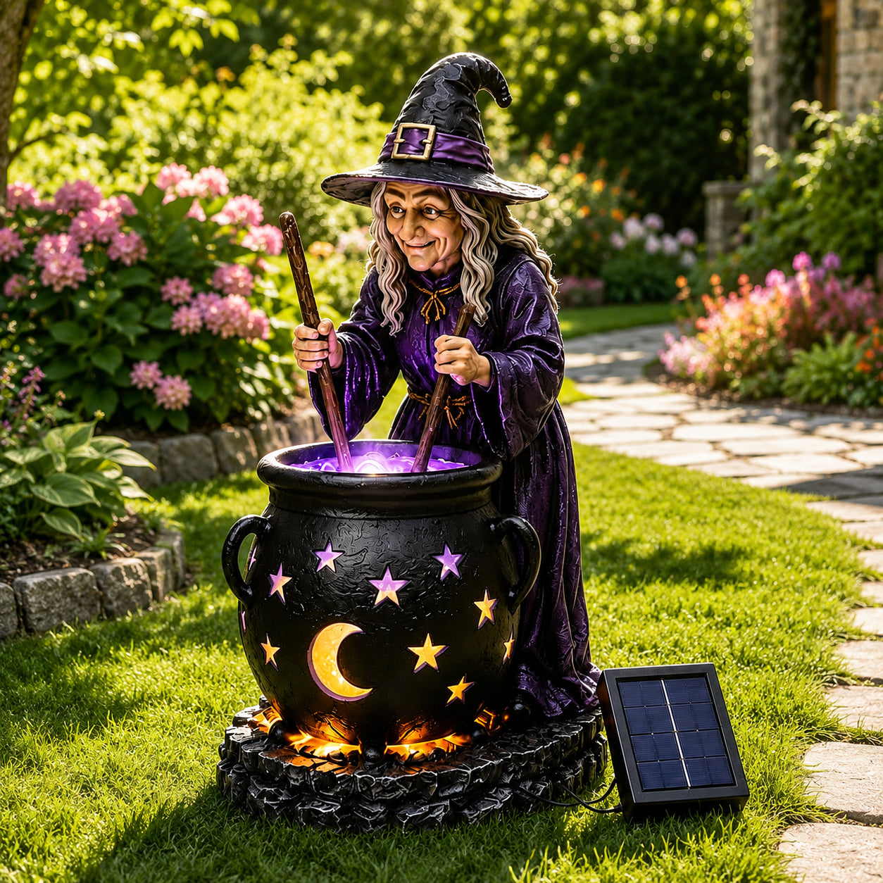 🧙‍♀️Limited-Time 50% OFF🪄Halloween Witch Glowing Cauldron Solar Light