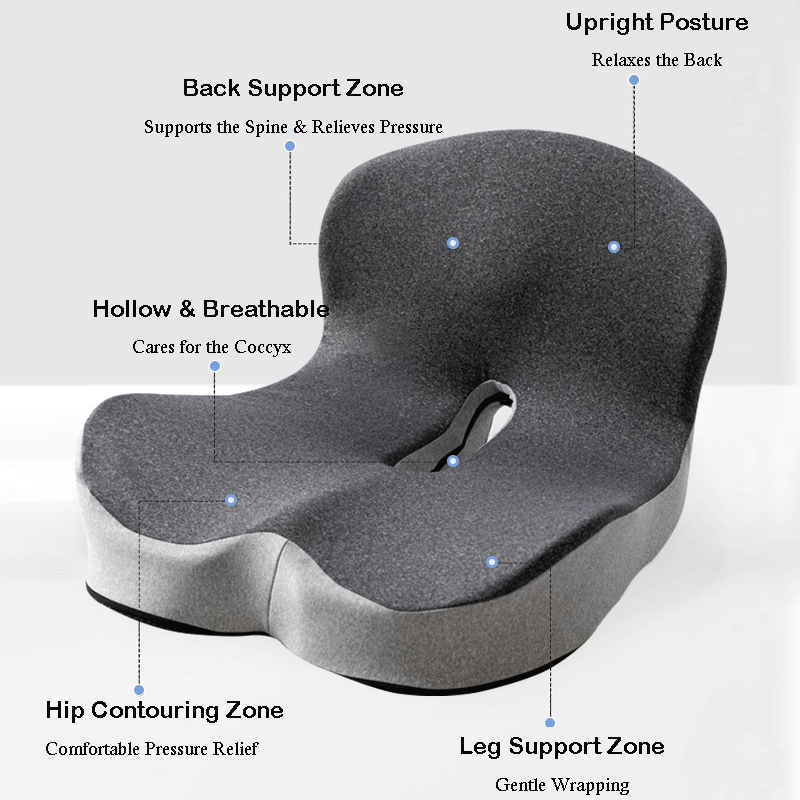 💺 Ergonomic Seat Cushion | 🦴 Tailbone Relief 🧊 Cool & Breathable 🏠 Use Anywhere
