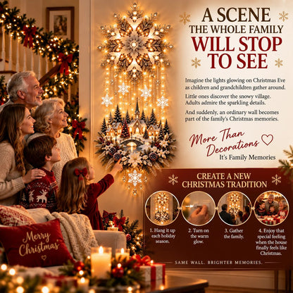 🔥Buy 2 Get 20% OFF🔥Christmas Snowflake Village Lighted Wall Decor