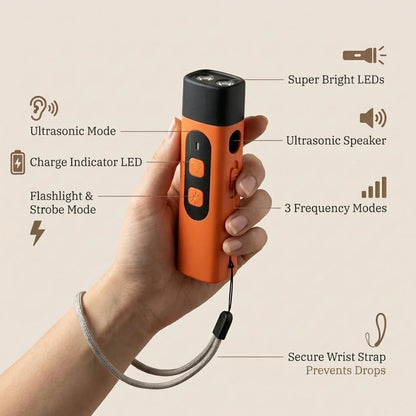 ✅🐶 Safe Ultrasonic Dog Training Device - Multi-Frequency Anti-Bark & Behavior Corrector with Dual LED 💡