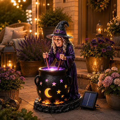 🧙‍♀️Limited-Time 50% OFF🪄Halloween Witch Glowing Cauldron Solar Light