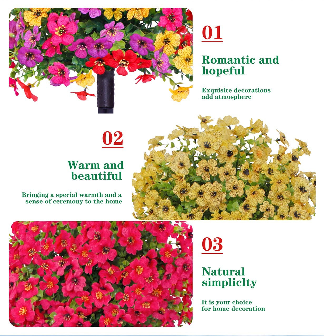 💐Outdoor/Indoor UV Resistant & Waterproof Artificial Flower Decor⏰ Limited-Time Offer🎁 Buy 3 Get 2 Free