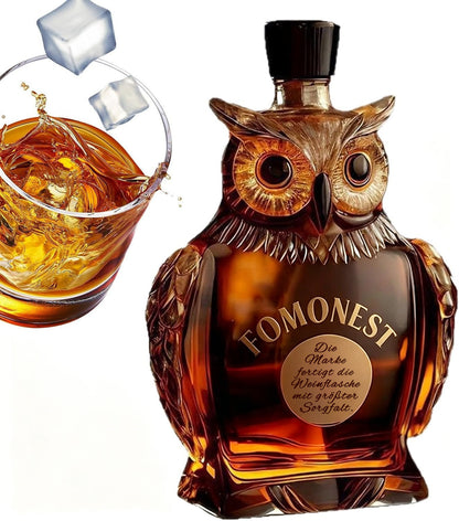 FOMONEST™ Owl Whiskey Decanter 350 ml ——Unique Glass Bottle for Whiskey, Wine & Liquor