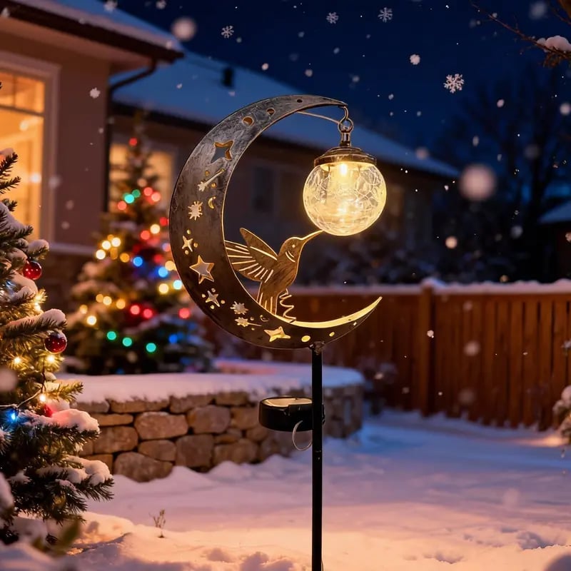 🌙 Moonlit Hummingbird Solar Garden Light🐦