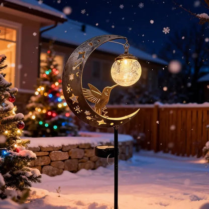 🌙 Moonlit Hummingbird Solar Garden Light🐦