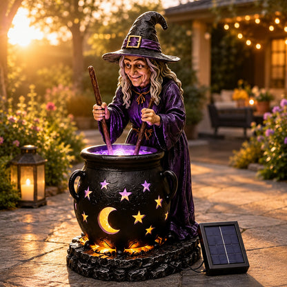 🧙‍♀️Limited-Time 50% OFF🪄Halloween Witch Glowing Cauldron Solar Light