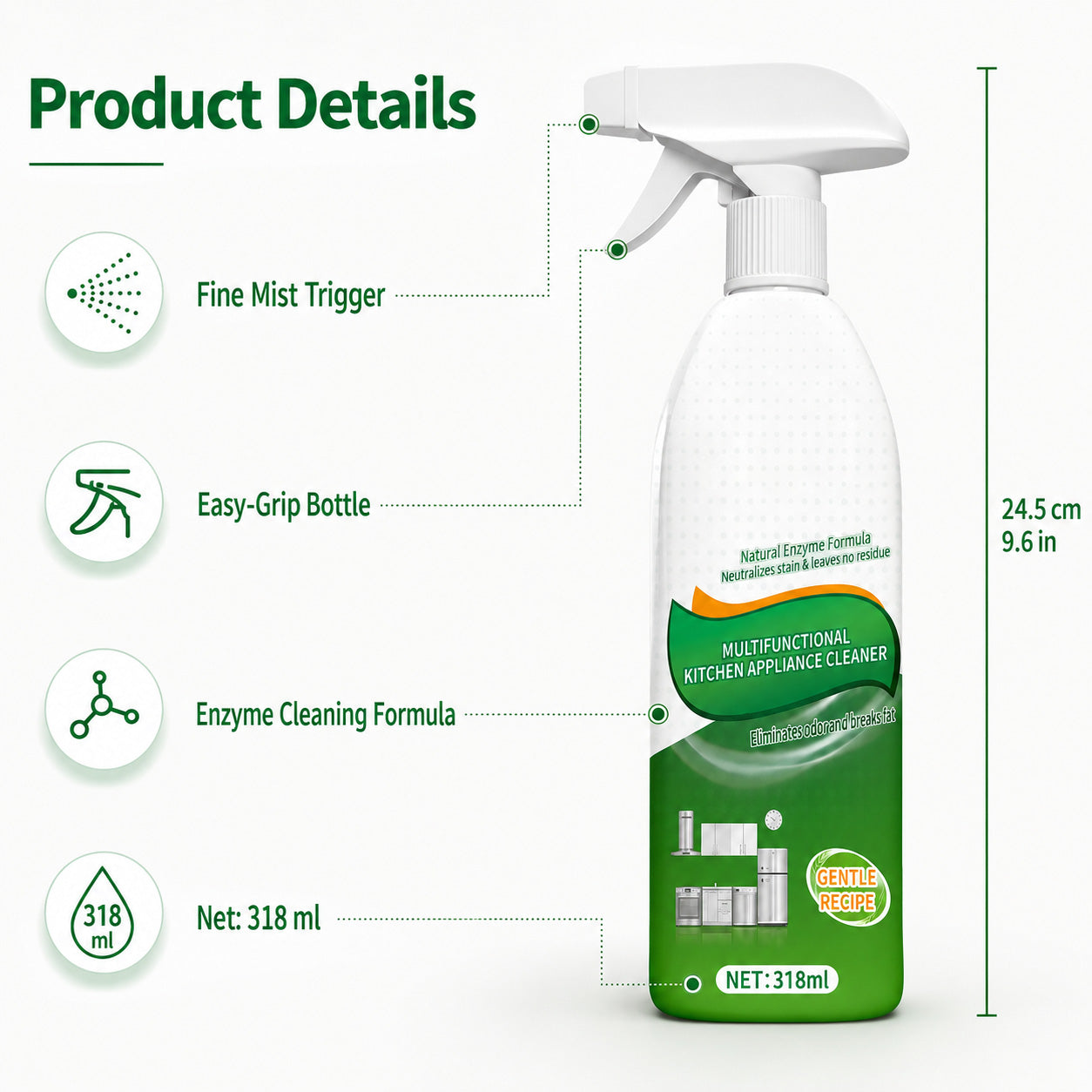 💥LAST DAY SALE 79% OFF💥Kitchen Spray Cleaner and Degreaser for Kitchens,Counter tops,Ovens,and Appliances