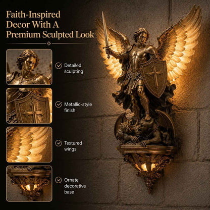 🔥 50% OFF TODAY ✨ Divine Archangel Wall Light | Protection & Faith Decor