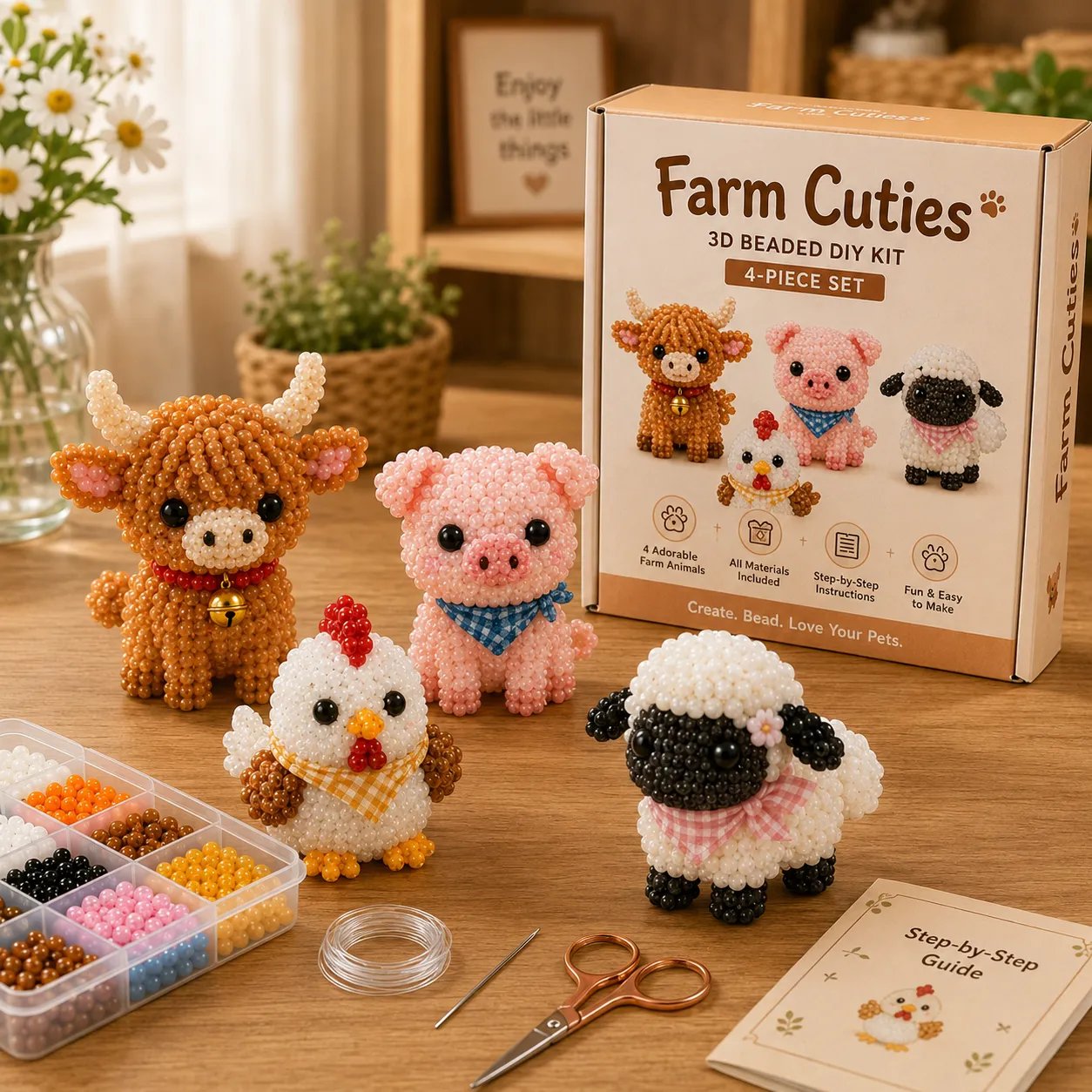 🔥2026 Hot Sale -🧵 3D Beaded Animal DIY Kit | Perfect Gift for Craft & Animal Lovers ✨