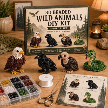 🔥2026 Hot Sale -🧵 3D Beaded Animal DIY Kit | Perfect Gift for Craft & Animal Lovers ✨