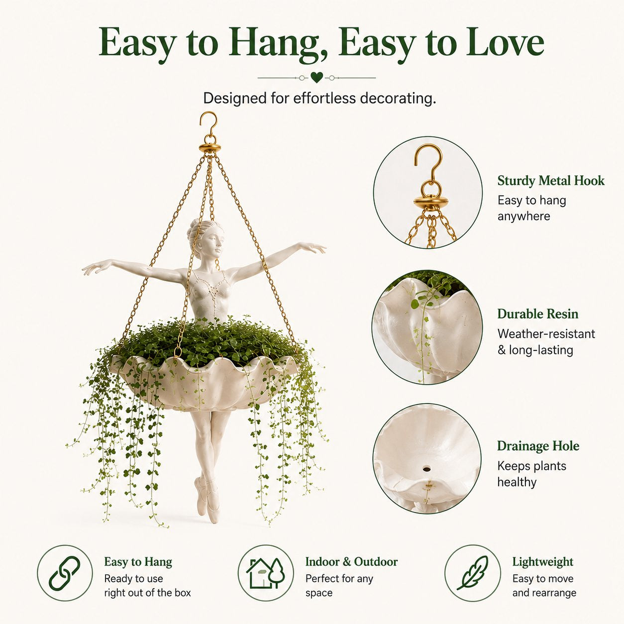 ⏰ LIMITED-TIME 59% OFF!🩰 Ballet Dancer Hanging Planter🌿