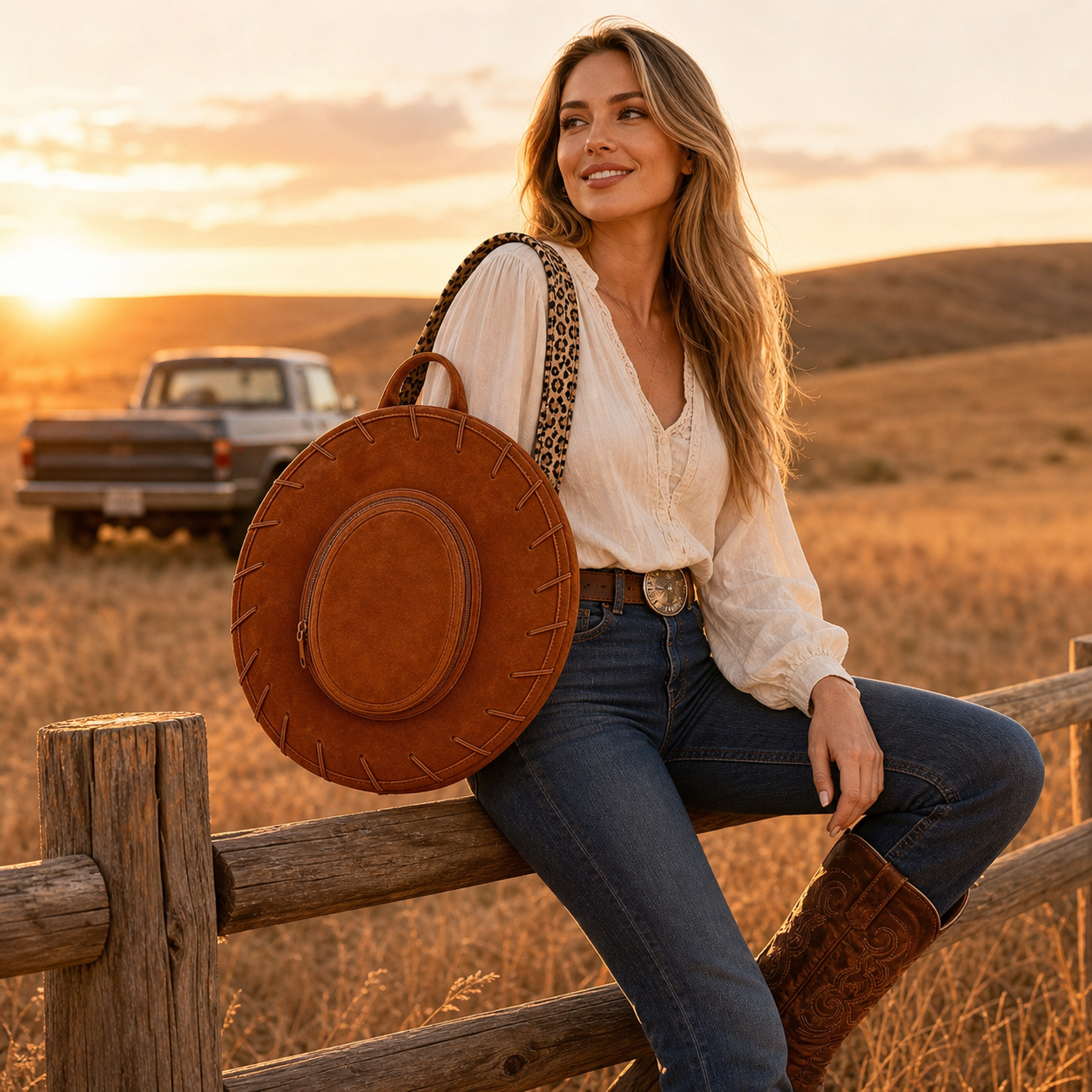 Western Cowgirl Hat Backpack