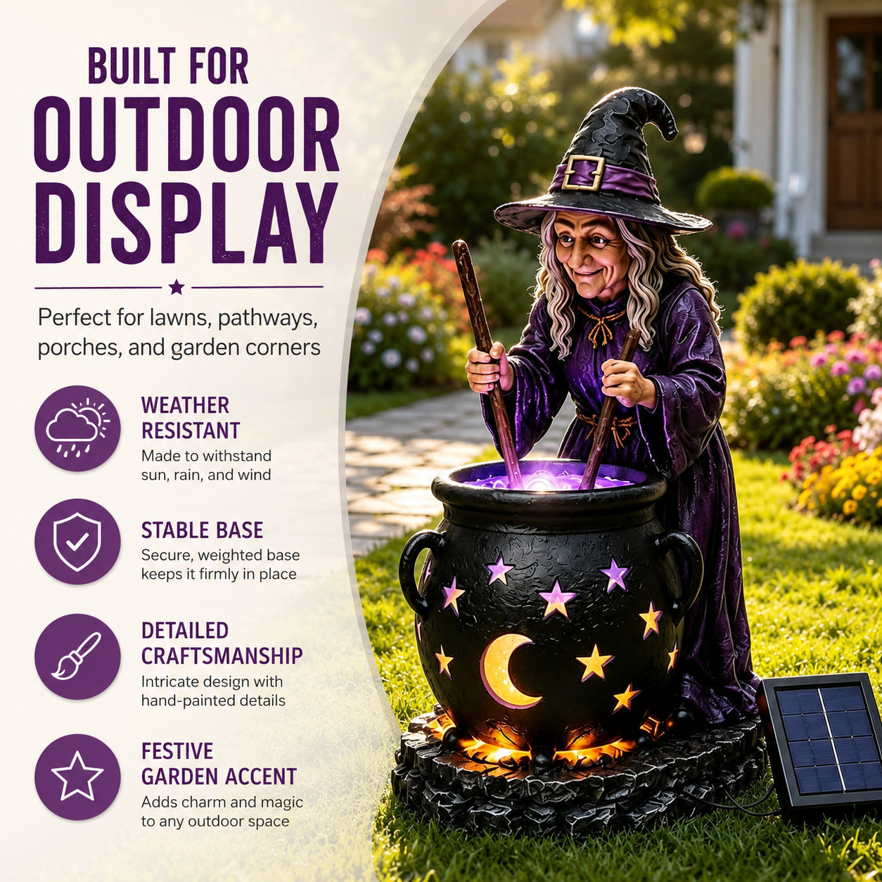 🧙‍♀️Limited-Time 50% OFF🪄Halloween Witch Glowing Cauldron Solar Light