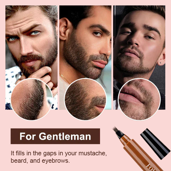 🎁Buy 1 Get 1 Free🔥Waterproof Four-tip Beard and Eyebrow Pen——Easy to Use for Beginners