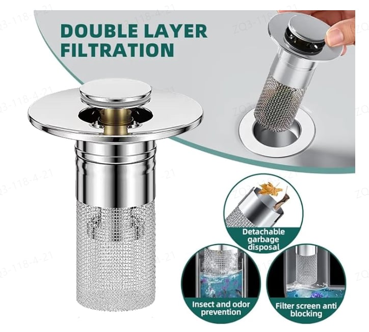 🔥Universal 2-in-1 Bathroom/Kitchen Sink Stopper