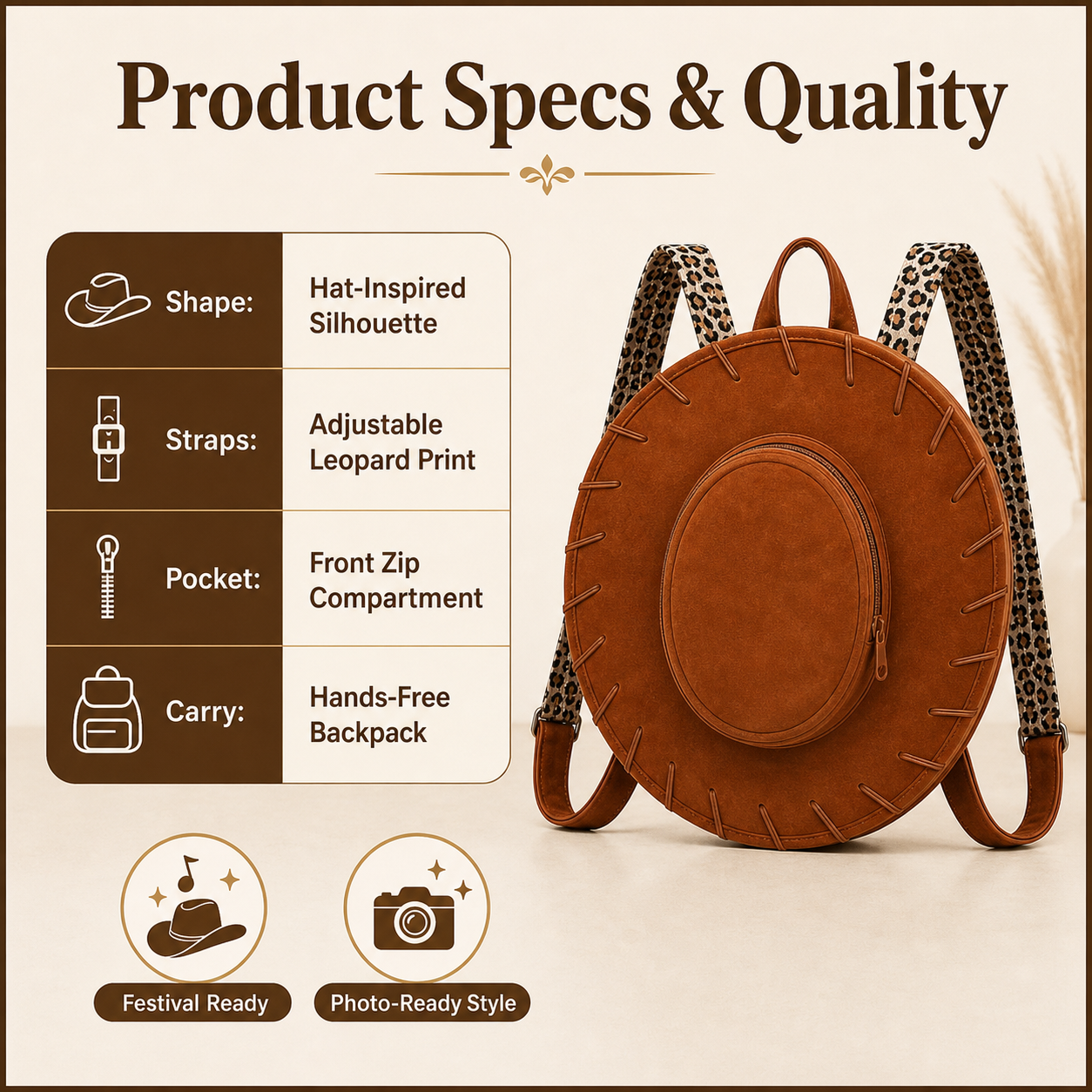 Western Cowgirl Hat Backpack