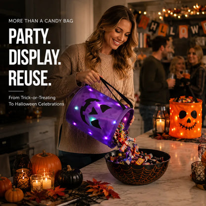 🎃LED Light-Up Halloween Candy Bag