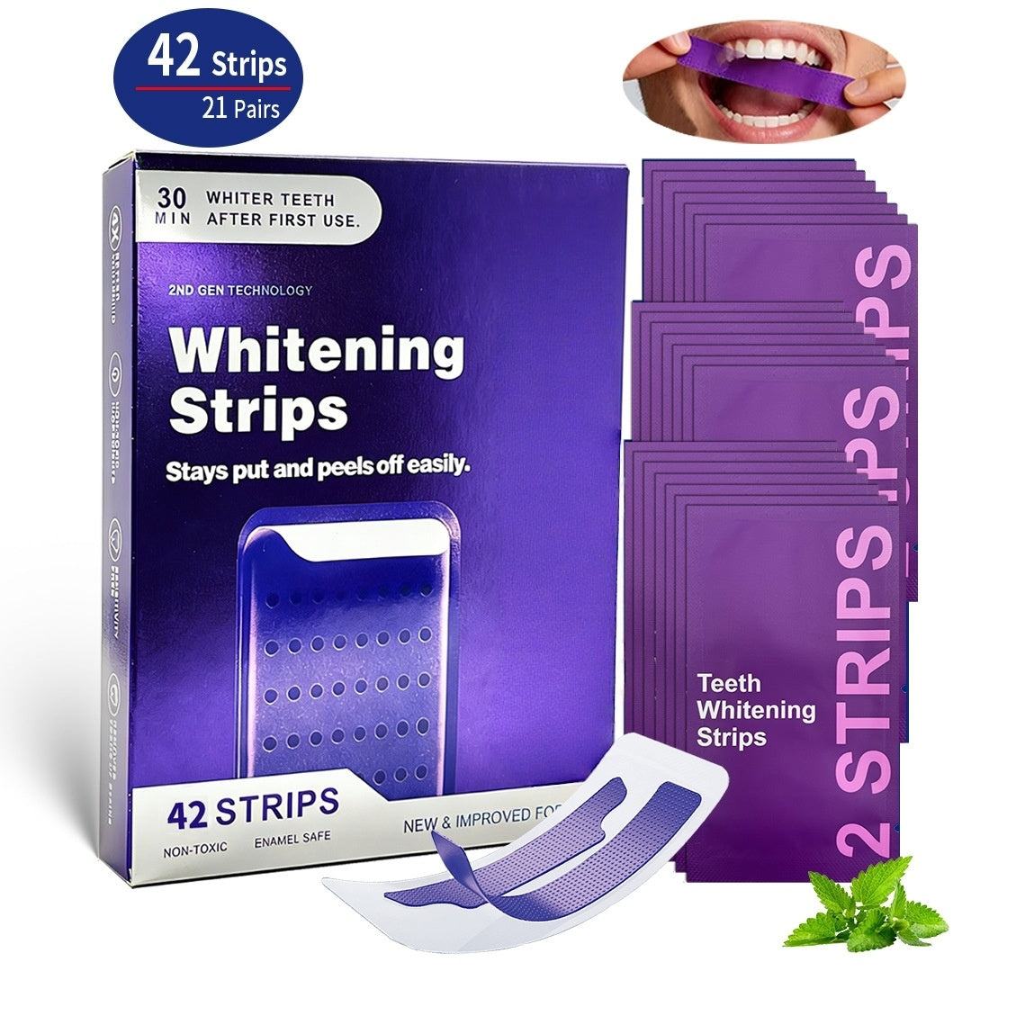 🦷✨Purple Teeth Whitening Strips