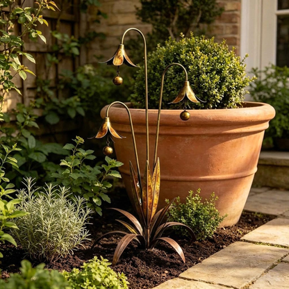 🔔 Enchanting Blue Bellflower Garden Stakes – Add Charm & Gentle Melody to Your Outdoor Space
